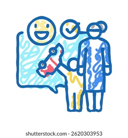 playing games babysitter and kid doodle icon sketch vector. playing games babysitter and kid sign. isolated symbol illustration