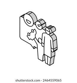 playing games babysitter and kid isometric icon vector. playing games babysitter and kid sign. isolated symbol illustration
