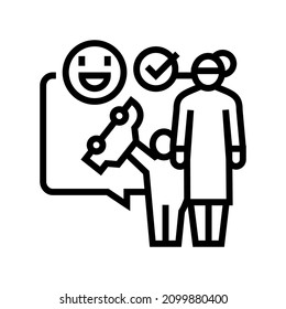 playing games babysitter and kid line icon vector. playing games babysitter and kid sign. isolated contour symbol black illustration
