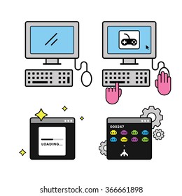 Playing games on a desktop computer