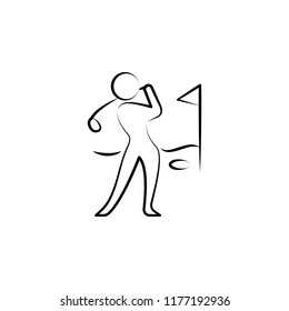 playing golf icon. Element of anti aging icon for mobile concept and web apps. Doodle style playing golf icon can be used for web and mobile