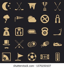 Playing golf icons set. Simple set of 25 playing golf vector icons for web for any design