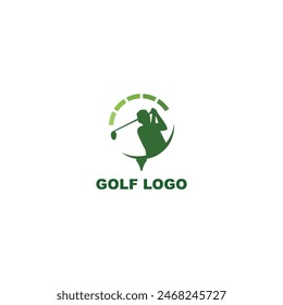 Jugando a la Plantilla del logotipo del golf, los hombres al aire libre de la competencia de la actividad deportiva diseño del Vector.