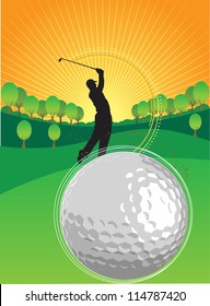 Playing Golf Sunset Stock Vector (Royalty Free) 114787420 | Shutterstock