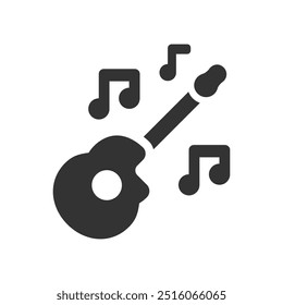 Playing guitar icon, Vector Graphics