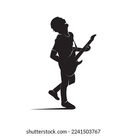 Playing Guitar Illustration Vector design
