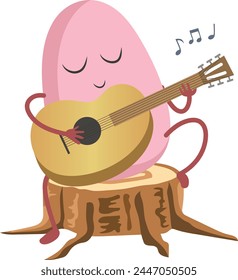 Playing Guitar Potato Clipart Vector