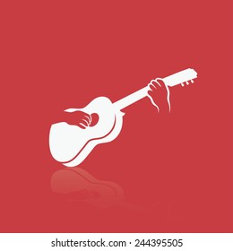 Playing a guitar - vector illustration