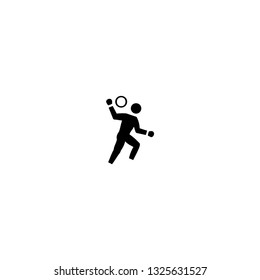 Playing Handball vector icon. Handball player vector illustration symbol. 