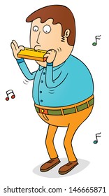 Playing Harmonica