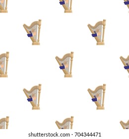 Playing the harp stringed musical instrument. Orchestral harp single icon in cartoon style vector symbol stock illustration web.