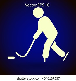 Playing hockey vector icon
