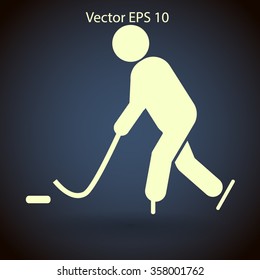 Playing hockey vector icon