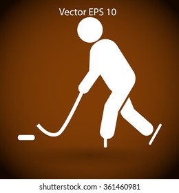 Playing hockey vector icon