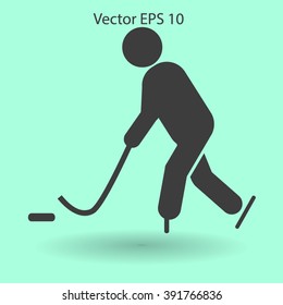 Playing hockey vector icon