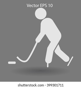 Playing hockey vector icon