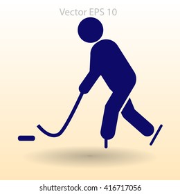 Playing hockey vector icon