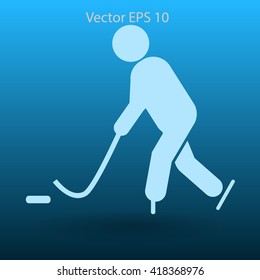Playing hockey vector icon