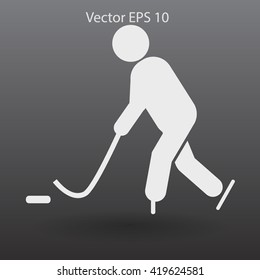 Playing hockey vector icon