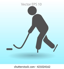 Playing hockey vector icon