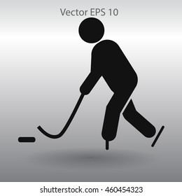 Playing hockey vector icon