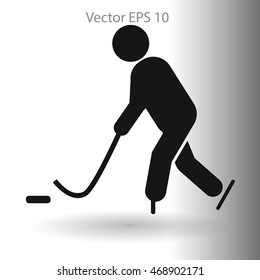 Playing hockey vector icon
