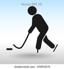 Playing hockey vector icon