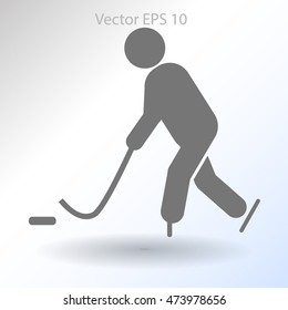 Playing hockey vector icon