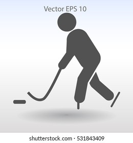 Playing hockey vector icon