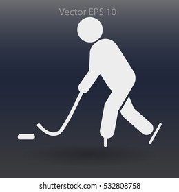Playing hockey vector icon
