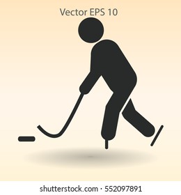 Playing hockey vector icon