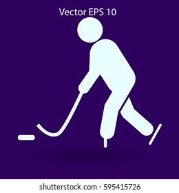 Playing hockey vector icon