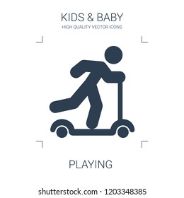 playing icon. high quality filled playing icon on white background. from kids baby collection flat trendy vector playing symbol. use for web and mobile