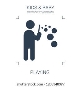 playing icon. high quality filled playing icon on white background. from kids baby collection flat trendy vector playing symbol. use for web and mobile