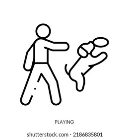 playing icon. Linear style sign isolated on white background. Vector illustration