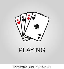 Playing icon. Playing symbol. Flat design. Stock - Vector illustration