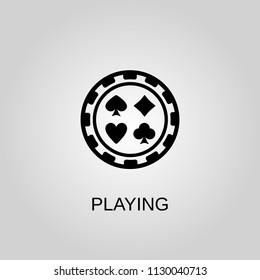 Playing icon. Playing symbol. Flat design. Stock - Vector illustration