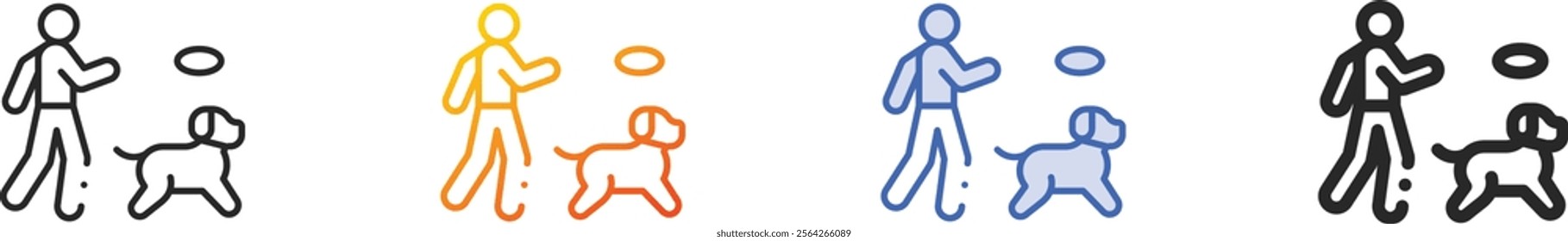 playing icon.Thin Linear, Gradient, Blue Stroke and bold Style Design Isolated On White Background