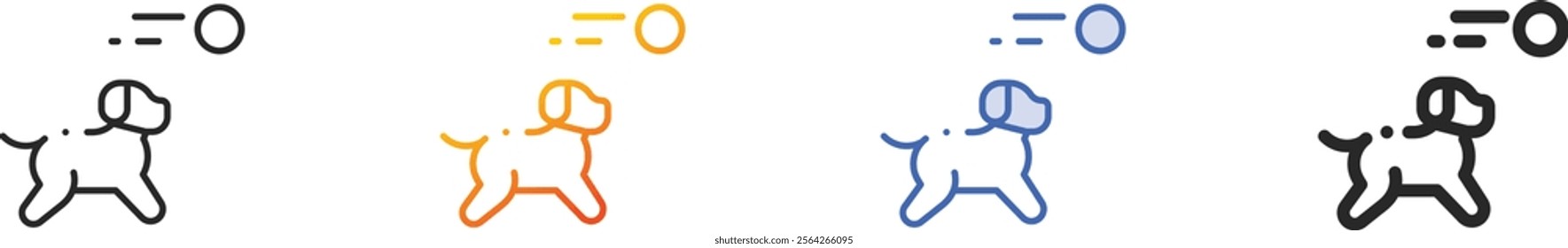 playing icon.Thin Linear, Gradient, Blue Stroke and bold Style Design Isolated On White Background