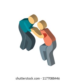 Playing isometric left top view 3D icon