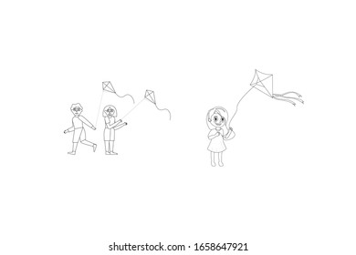 Vektorillustration der Spielkite-Aktivität - Übersicht