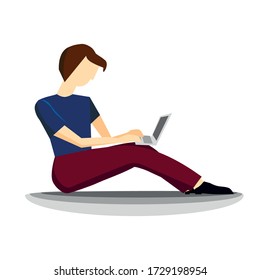 Playing Laptop While Sitting Down