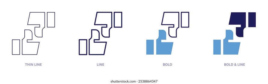 Playing like icon in 4 different styles. Thin Line, Line, Bold, and Bold Line. Duotone style. Editable stroke.
