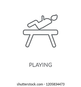 Playing linear icon. Playing concept stroke symbol design. Thin graphic elements vector illustration, outline pattern on a white background, eps 10.