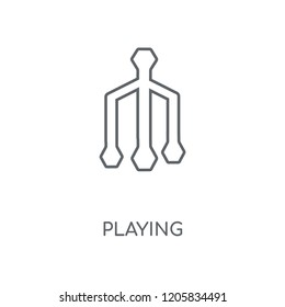 Playing linear icon. Playing concept stroke symbol design. Thin graphic elements vector illustration, outline pattern on a white background, eps 10.