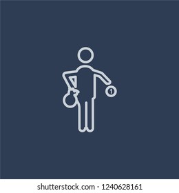 Playing Lotto icon. Trendy flat vector line Playing Lotto icon on dark blue background from Activity and Hobbies collection. 