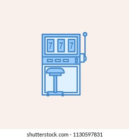 playing machine in casino icon. Element of casino icon for mobile concept and web apps. Field outline playing machine in casino icon can be used for web and mobile on colored background
