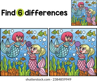 Playing Mermaid Find The Differences