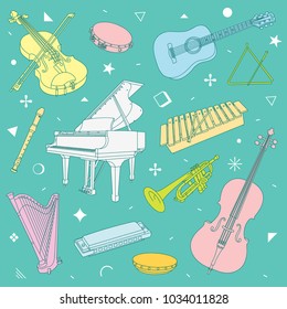 Playing Music With Fun Colorful Pattern
