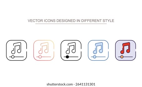 Playing Music icon design with white background stock illustration